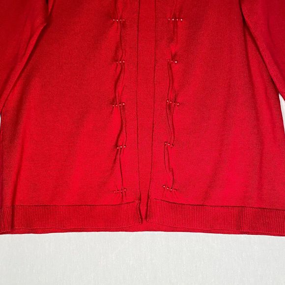 Coldwater Creek Cardigan Sweater Womens Medium Cherry Red Silk Blend - Picture 5 of 11